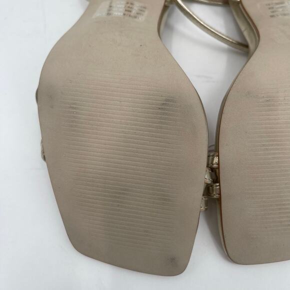 Steve Madden Kyrah Shoes SZ 6.5 Gold Platform Heels Ankle Straps Wedding Formal - Picture 13 of 16